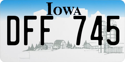 IA license plate DFF745