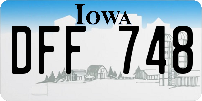 IA license plate DFF748