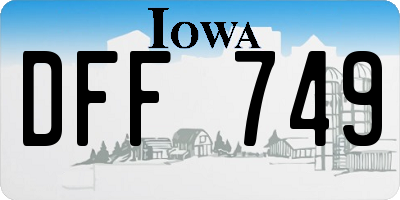 IA license plate DFF749