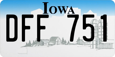 IA license plate DFF751