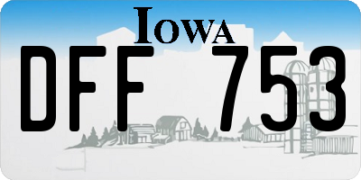 IA license plate DFF753
