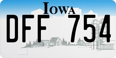 IA license plate DFF754