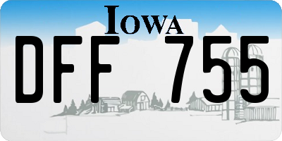 IA license plate DFF755