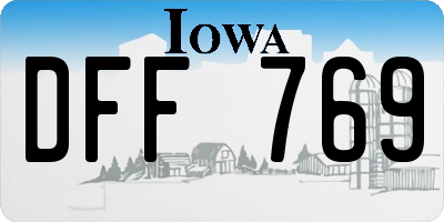 IA license plate DFF769