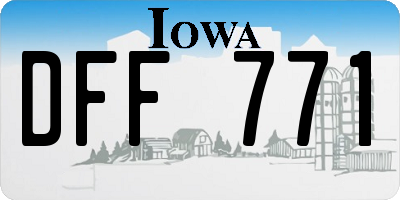 IA license plate DFF771