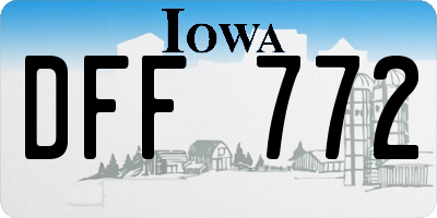 IA license plate DFF772