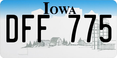 IA license plate DFF775