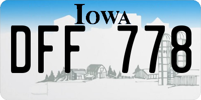 IA license plate DFF778