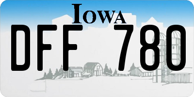 IA license plate DFF780