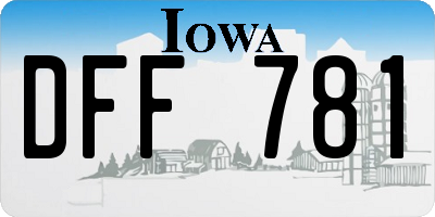 IA license plate DFF781