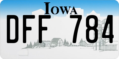 IA license plate DFF784