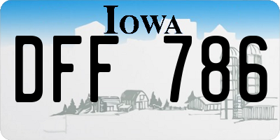 IA license plate DFF786