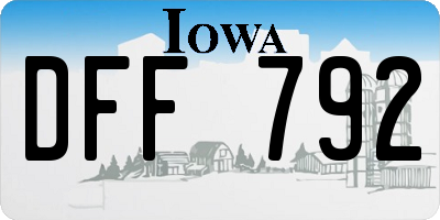 IA license plate DFF792