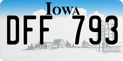 IA license plate DFF793