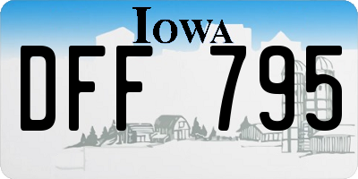 IA license plate DFF795