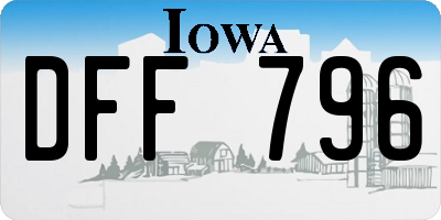 IA license plate DFF796