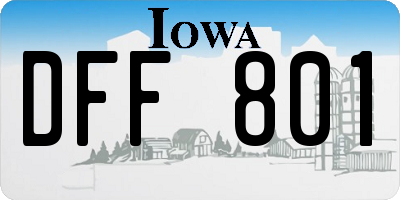 IA license plate DFF801