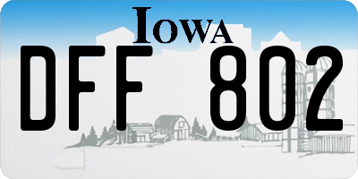 IA license plate DFF802