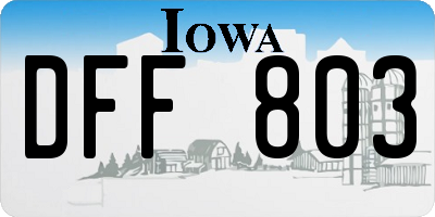 IA license plate DFF803