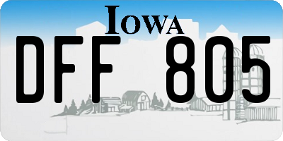 IA license plate DFF805