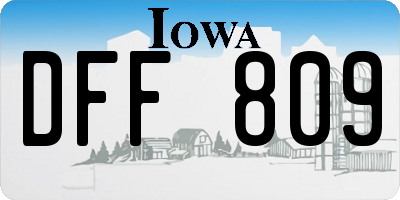 IA license plate DFF809