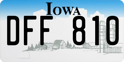 IA license plate DFF810