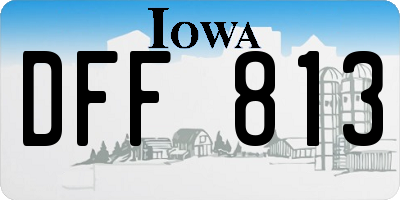 IA license plate DFF813