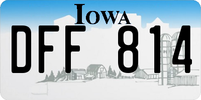 IA license plate DFF814