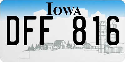 IA license plate DFF816