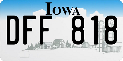 IA license plate DFF818