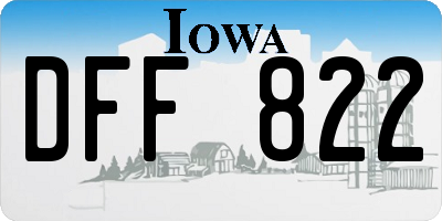 IA license plate DFF822