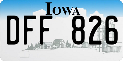 IA license plate DFF826