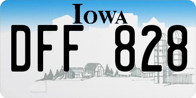 IA license plate DFF828