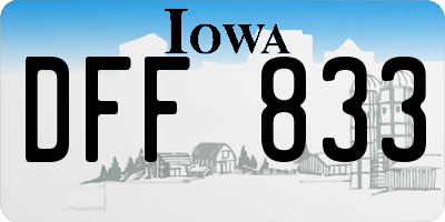 IA license plate DFF833