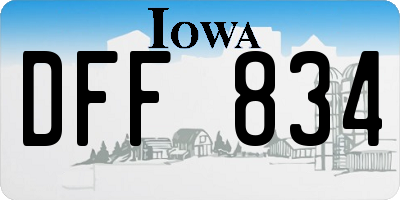 IA license plate DFF834
