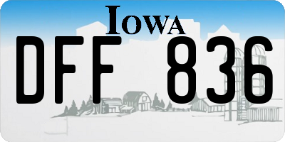 IA license plate DFF836
