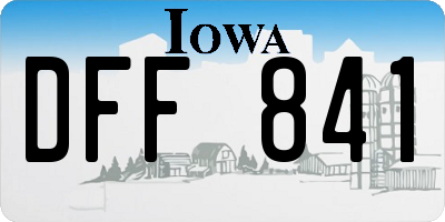 IA license plate DFF841