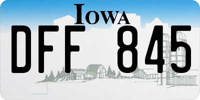 IA license plate DFF845
