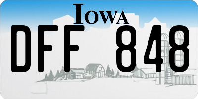 IA license plate DFF848