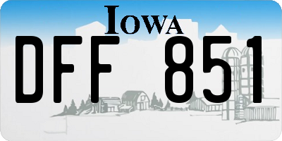 IA license plate DFF851