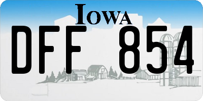 IA license plate DFF854