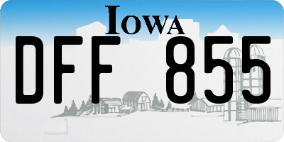 IA license plate DFF855