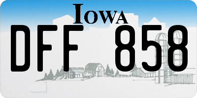IA license plate DFF858
