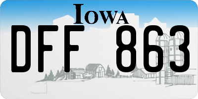IA license plate DFF863