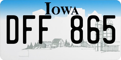IA license plate DFF865