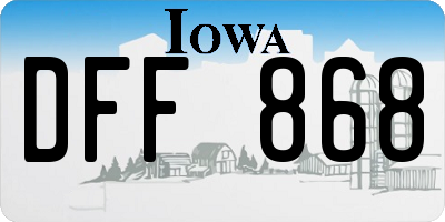 IA license plate DFF868