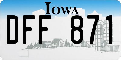 IA license plate DFF871