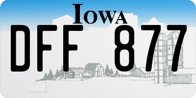 IA license plate DFF877