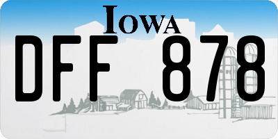 IA license plate DFF878