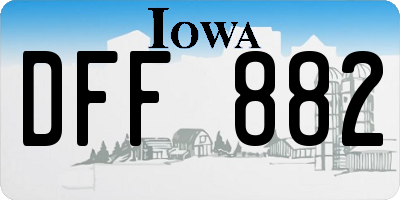 IA license plate DFF882